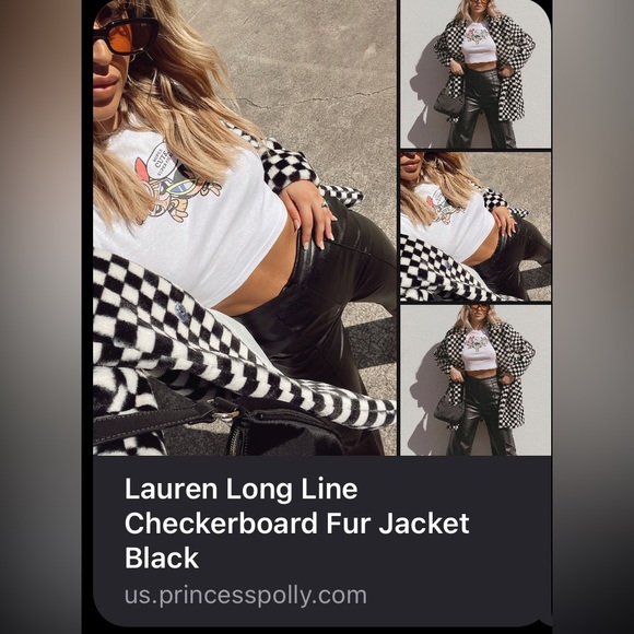 ISO Princess Polly Checkered Board Print Jacket size large - Picture 2 of 2